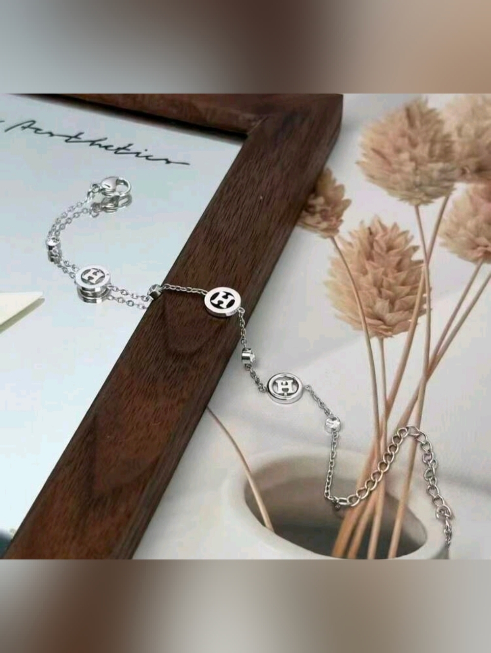 Fashion Jewelry Silver Logo Disc Link Bracelet - Women Jewelry STAINLESS STEEL